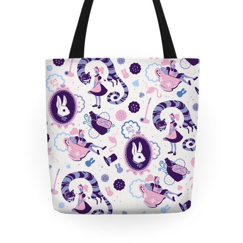 Alice In Wonderland Pattern Tote Tote Bag